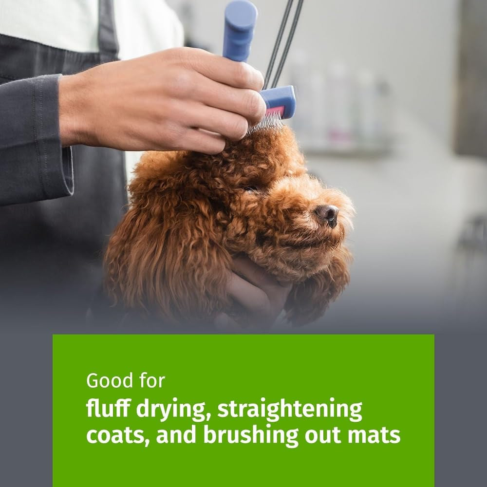 Tuffer than Tangles Dog Grooming Slicker Brush - Medium Size with Angled Pins for Dematting & Undercoat Removal, Ideal for Doodle Breeds, Comfort Grip Handle