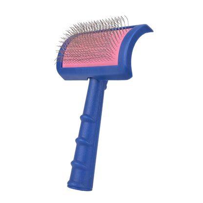 Tuffer than Tangles Dog Grooming Slicker Brush - Medium Size with Angled Pins for Dematting & Undercoat Removal, Ideal for Doodle Breeds, Comfort Grip Handle