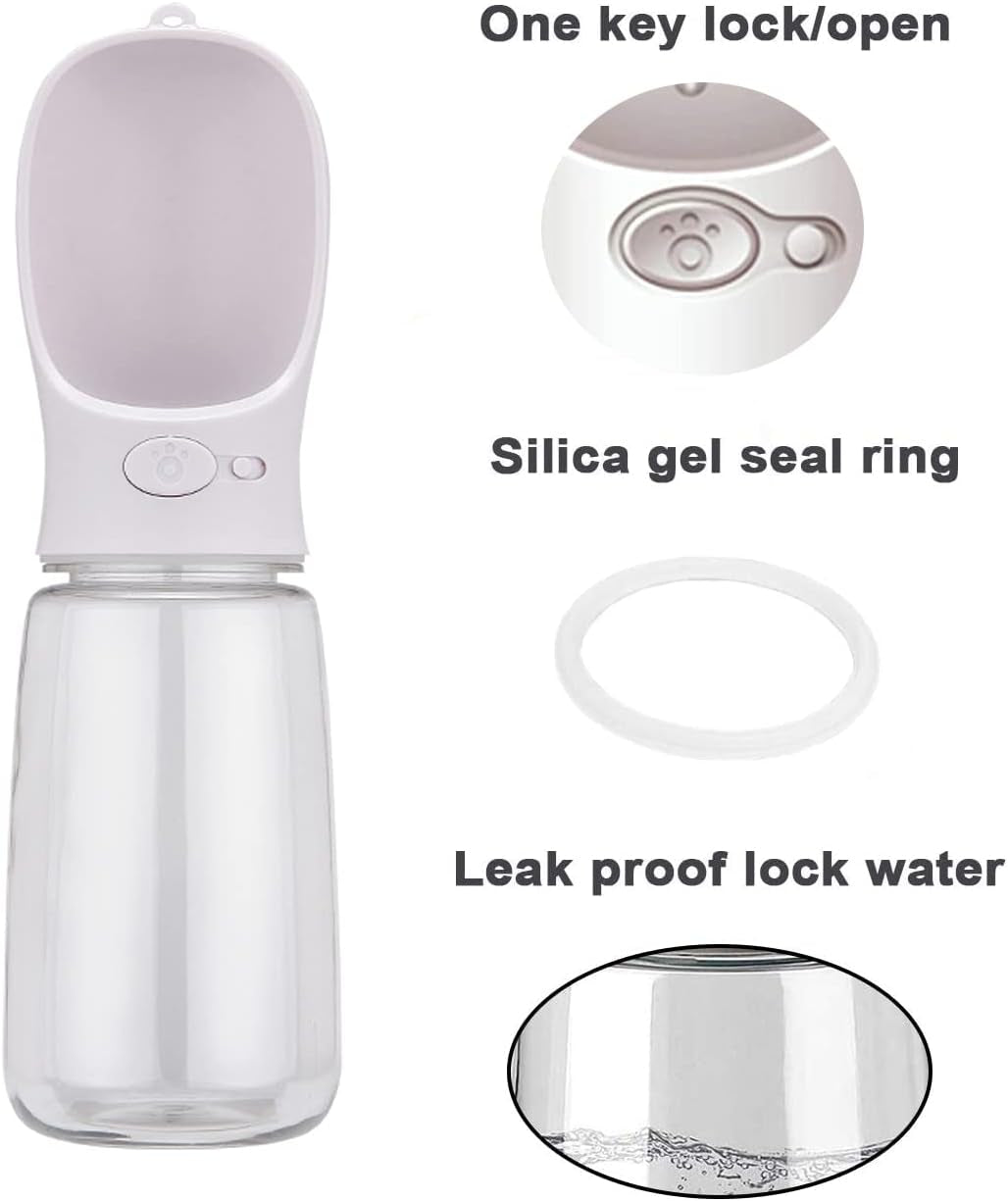 Dog Water Bottle - Large Portable Dog Water Bottle 550Ml Water Feeder Leak Proof Portable Puppy Water Dispenser with Drinking Feeder for Pets Outdoor Walking, Hiking, Travel, for Pets