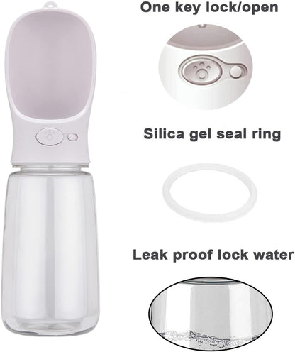 Dog Water Bottle - Large Portable Dog Water Bottle 550Ml Water Feeder Leak Proof Portable Puppy Water Dispenser with Drinking Feeder for Pets Outdoor Walking, Hiking, Travel, for Pets