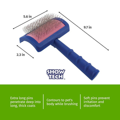 Tuffer than Tangles Dog Grooming Slicker Brush - Medium Size with Angled Pins for Dematting & Undercoat Removal, Ideal for Doodle Breeds, Comfort Grip Handle